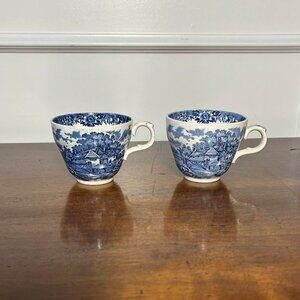 Salem China Olde Staffordshire English Village Blue cups